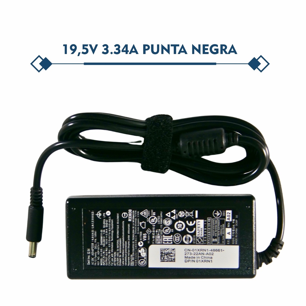 CARGADOR PORTATIL DELL 19.5V 3.34 AMP 4.5*3.0MM ORIGINAL