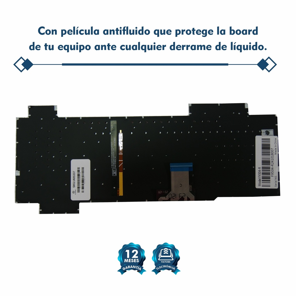 TECLADO ASUS TUF  Fx505 Fx504 Fx705 Fx80 Iluminado  SHIFT VERSION US LETRAS ROJAS RETROILUMINADO POWER KEY NUMERICO .