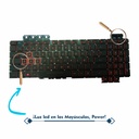 TECLADO ASUS TUF  Fx505 Fx504 Fx705 Fx80 Iluminado  SHIFT VERSION US LETRAS ROJAS RETROILUMINADO POWER KEY NUMERICO .