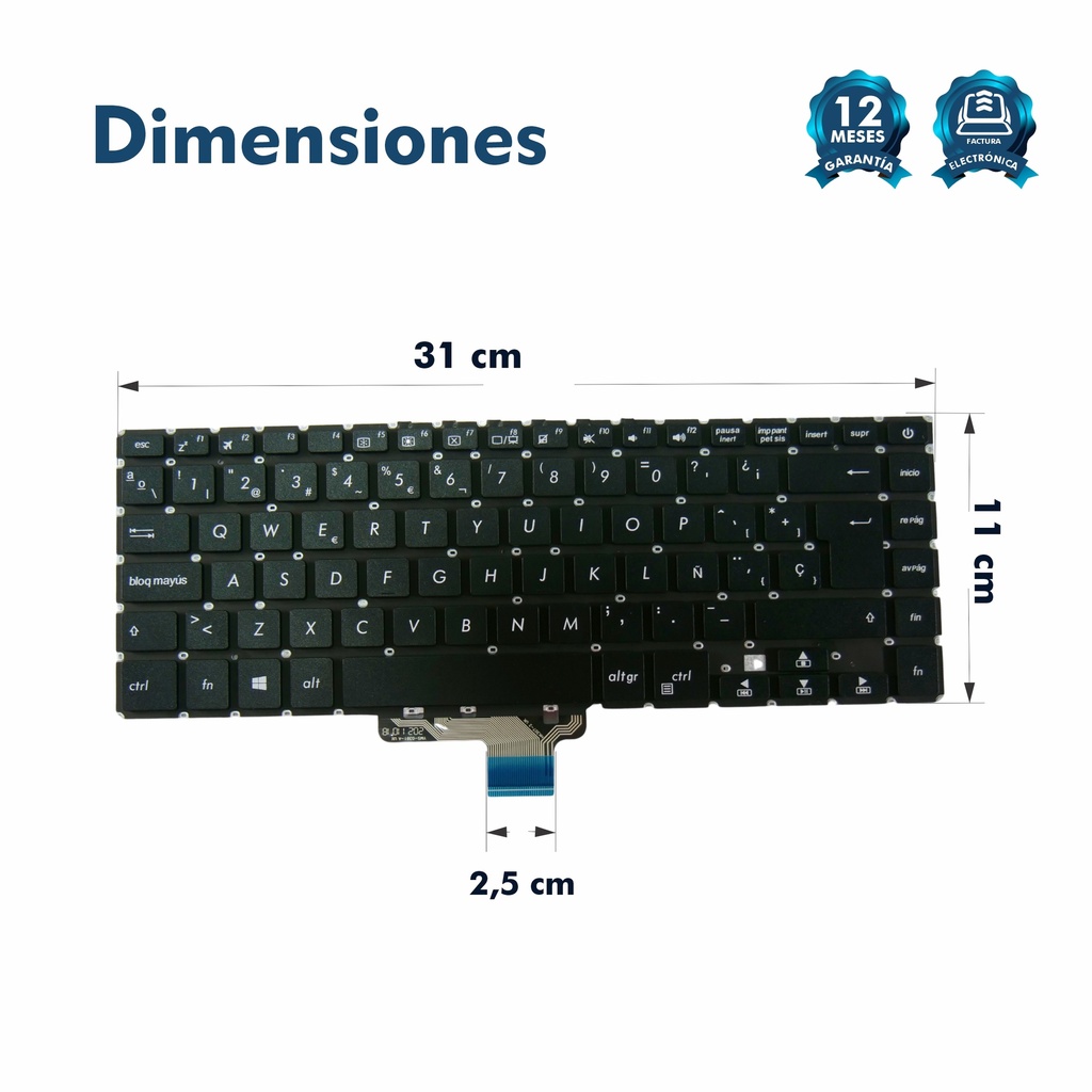 TECLADO ASUS VIVOBOOK K510  X510Q  X510QA  F510UA X510U X510 K510 S510 A510