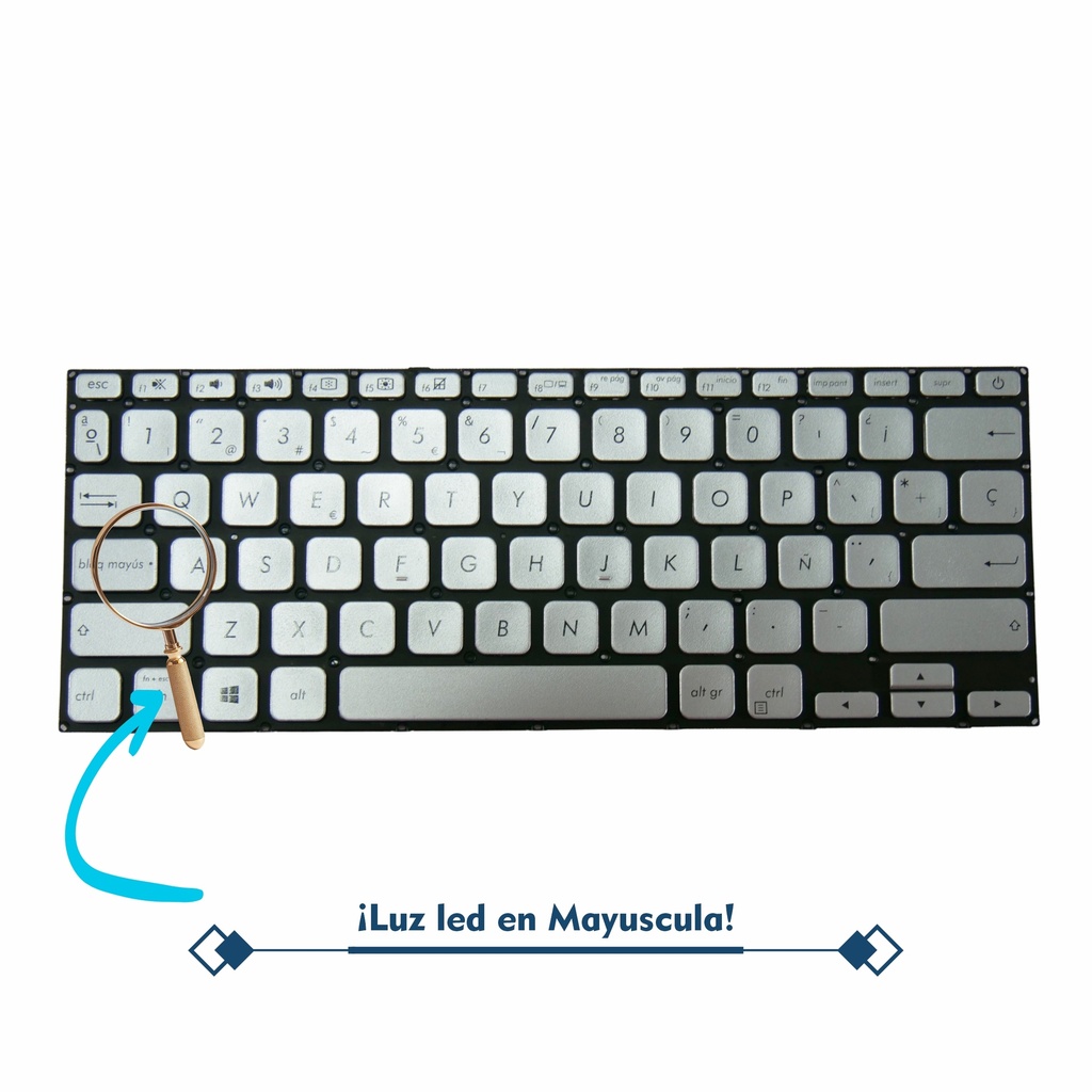 TECLADO ASUS X420 X420f X420u A420f A420 PLATEADO