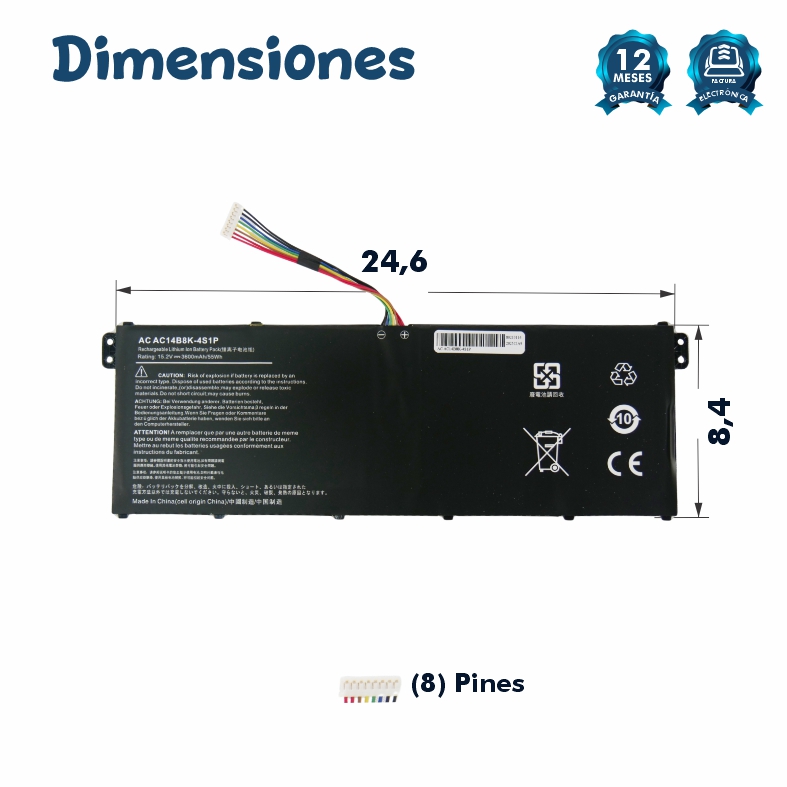 Bateria ACER AC14B3K AC14B18J E3-111 E3-112-C30G V3-111 (15.2 v) (17.2 v)