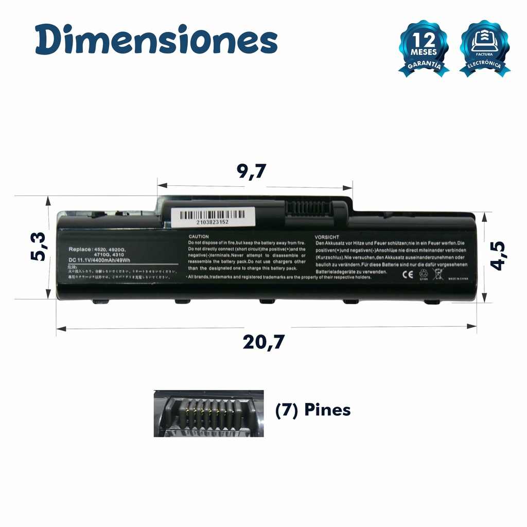 Batería Portátil Acer 4520 / 5541G / 5740-5144