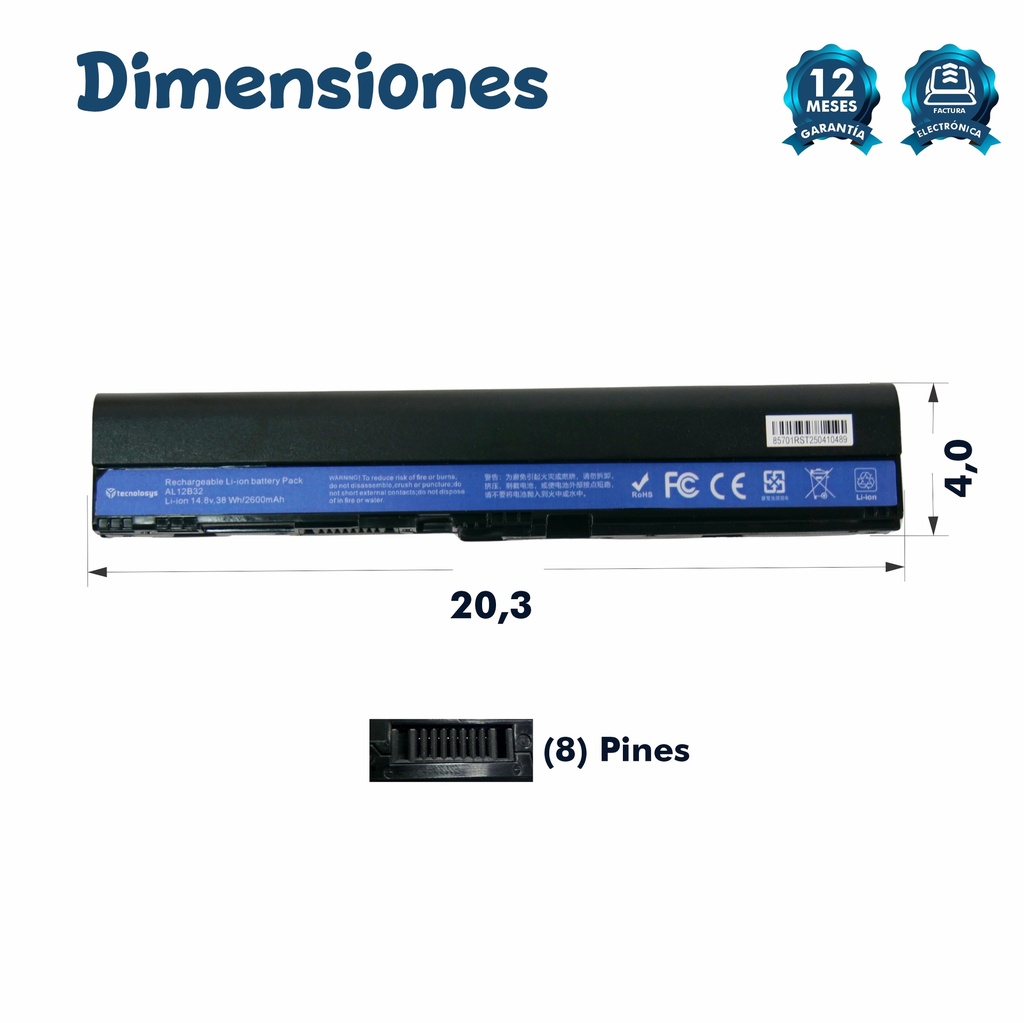 Bateria Acer Aspire One 756  14.8v / V5-121 / 756-967B