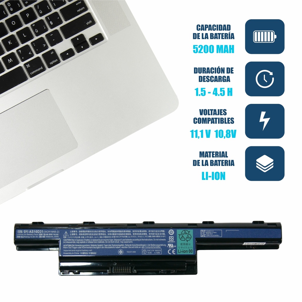 Batería Acer 4741 AS10D41/ AS10D3E / 4250 / 4251 ORIGINAL