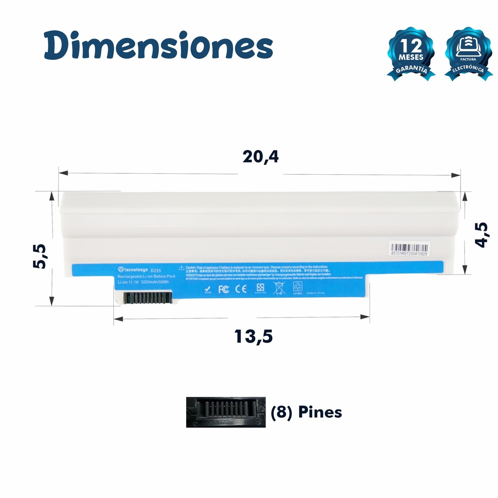 Bateria Acer Aspire  360 D250 D260 D270 AOD255 722 ONE