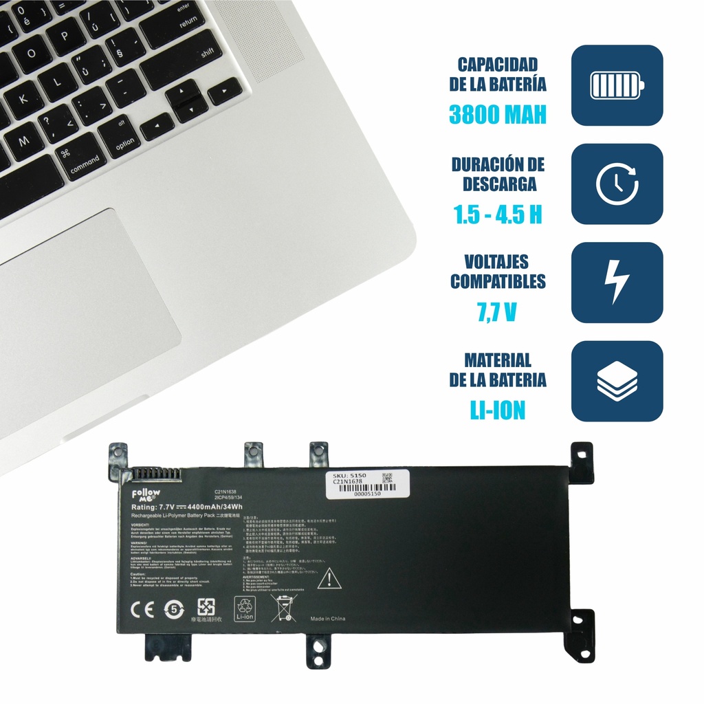 Batería Portátil Asus X442UQ / X442UN-AH8203T