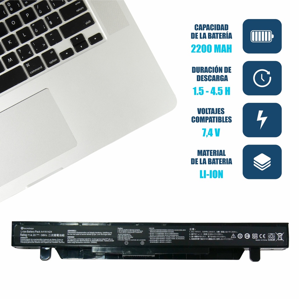 BATERIA ASUS GL552/ZX50 FX50JK4200 FZ50VW G552VL GL552J GL552JW GL552JX