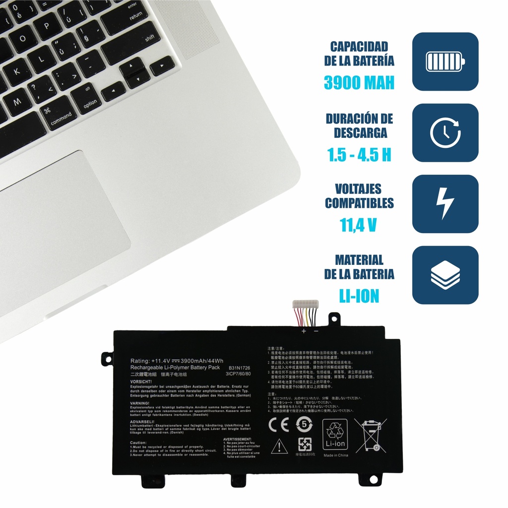 BATERIA PORTATIL ASUS FX504 FX505 FX506 PX504 PX505 TUF504