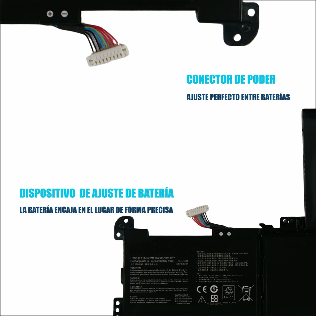 BATERIA PORTATIL COMPATIBLE ASUS F510U S510UQ X510U B31N1637