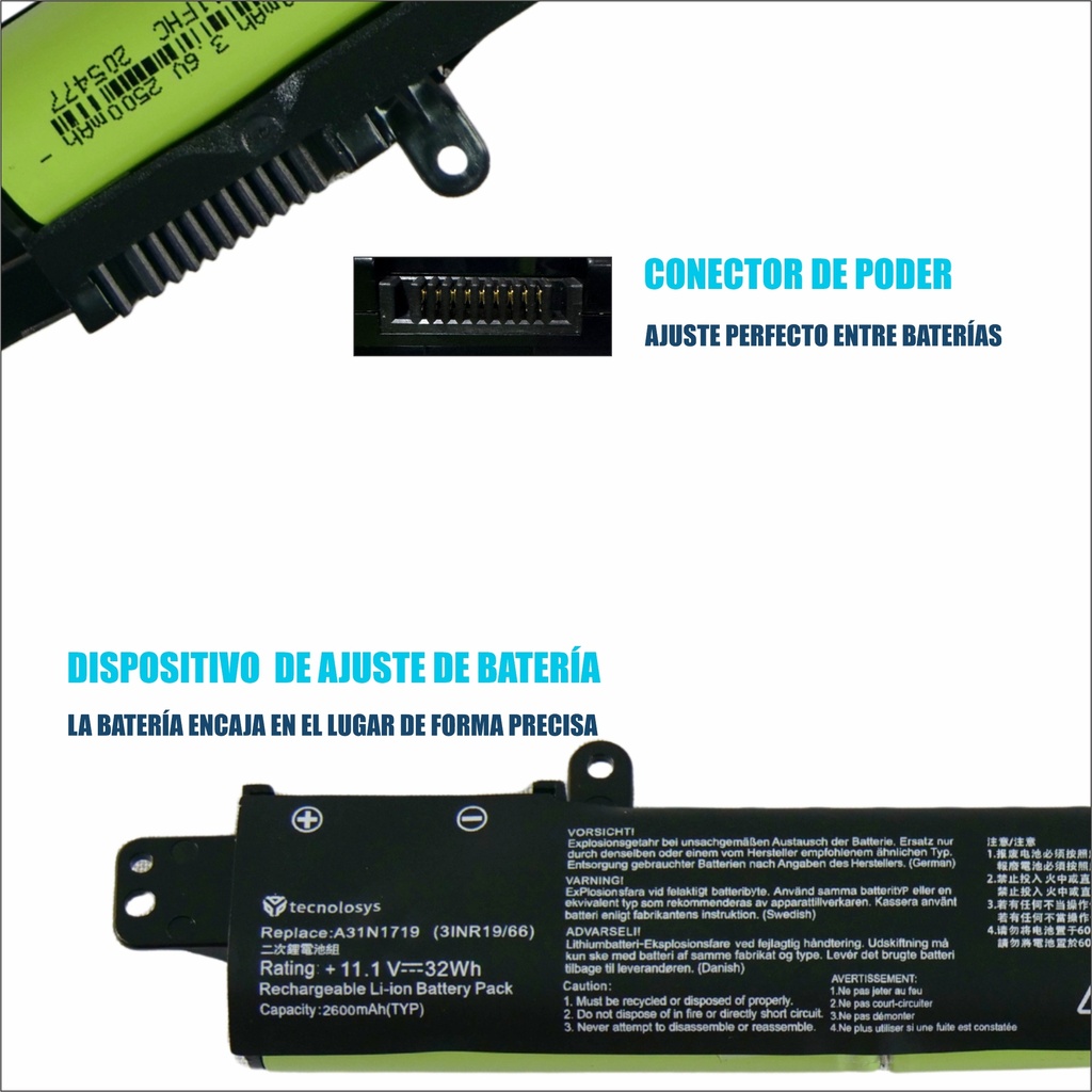 Batería Portatil Asus A31n1719 X407UA/X407UB/X507LA/X507UA/X507UF