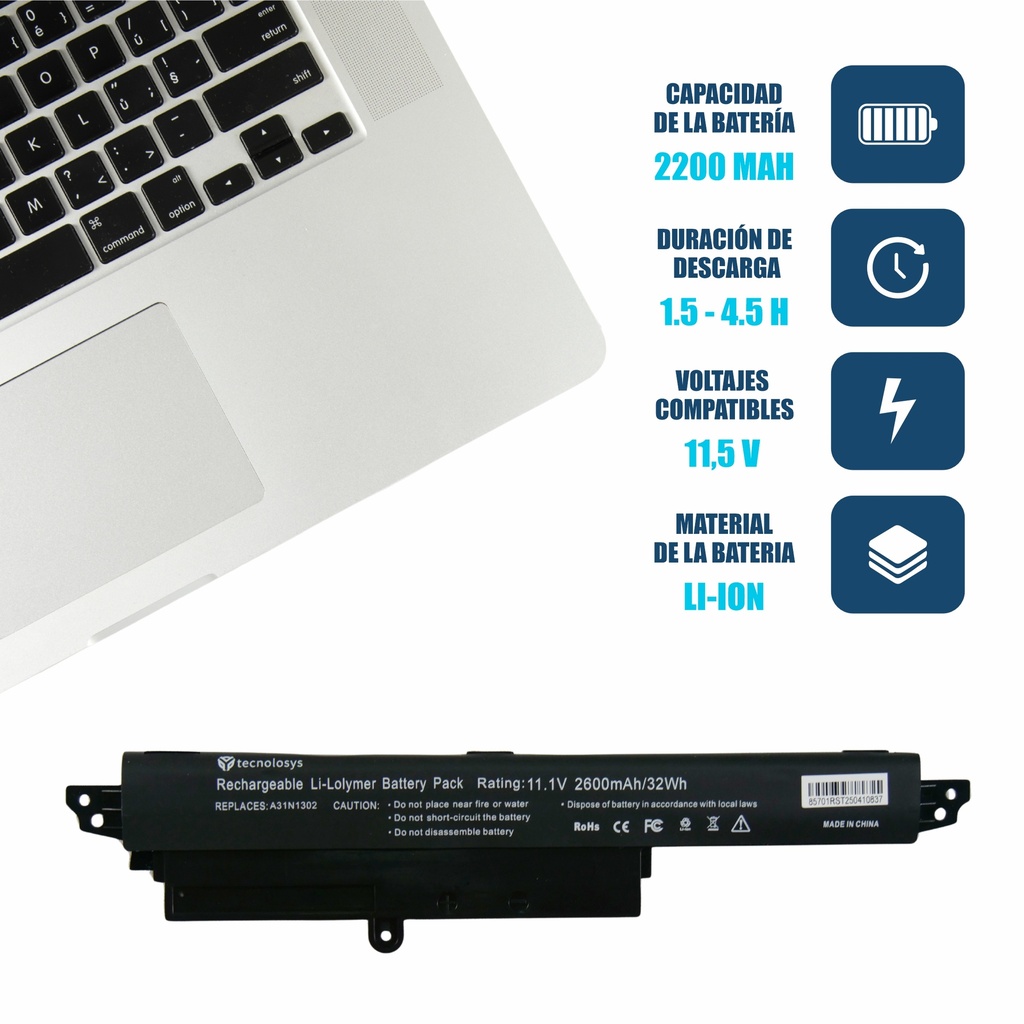 Batería Asus Vivobook X200CA / F200MA / R202CA