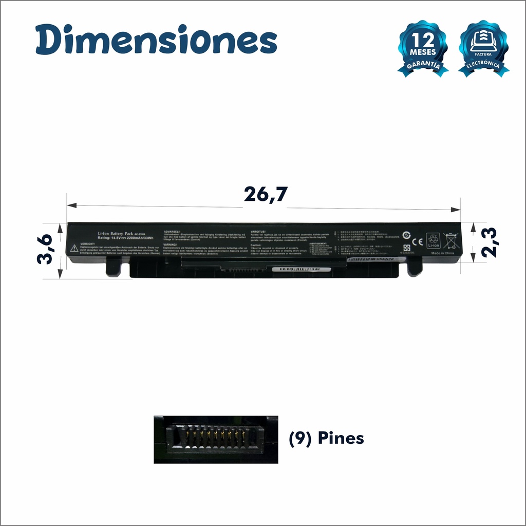 Bateria Asus Externa A41-X550 / F550VC / X550LA X450C X452