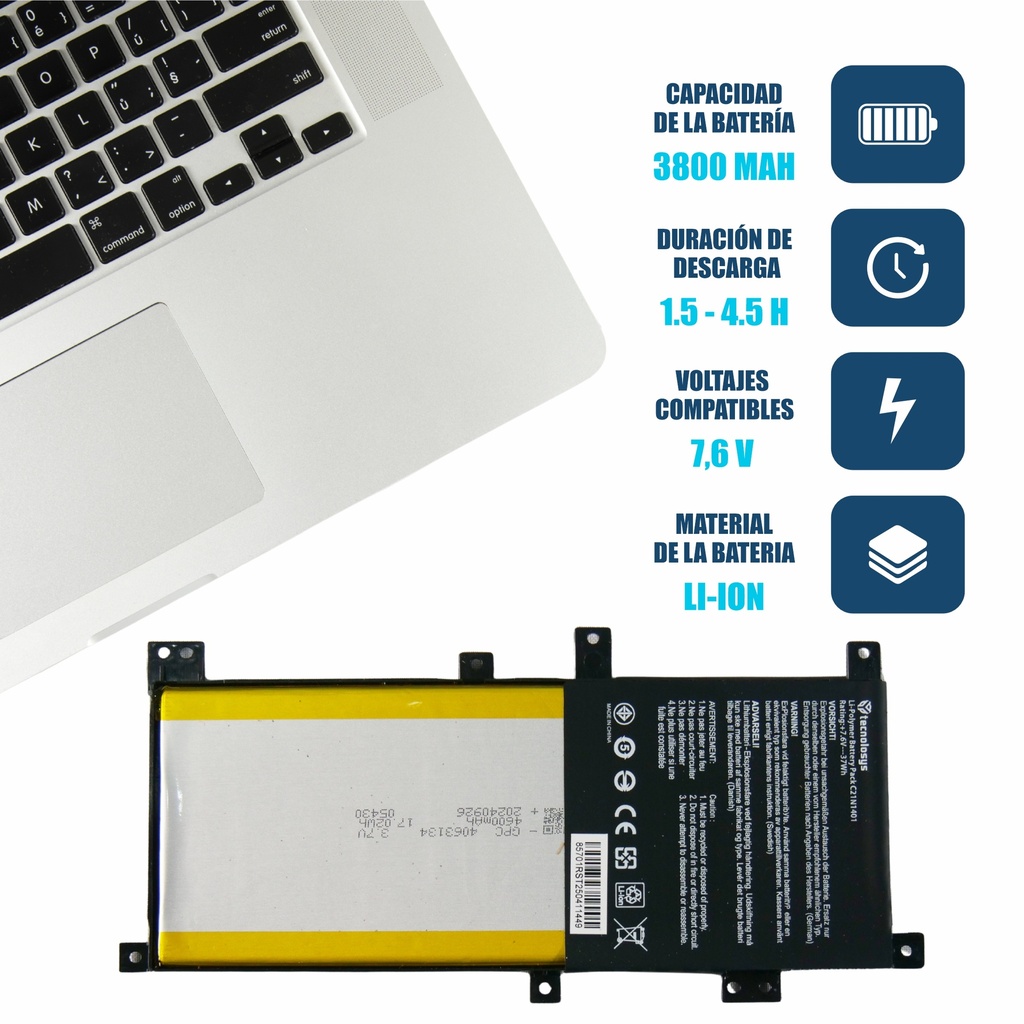 Batería Portátil ASUS X455 X455L A455 F455 K455 R454/ R454LA