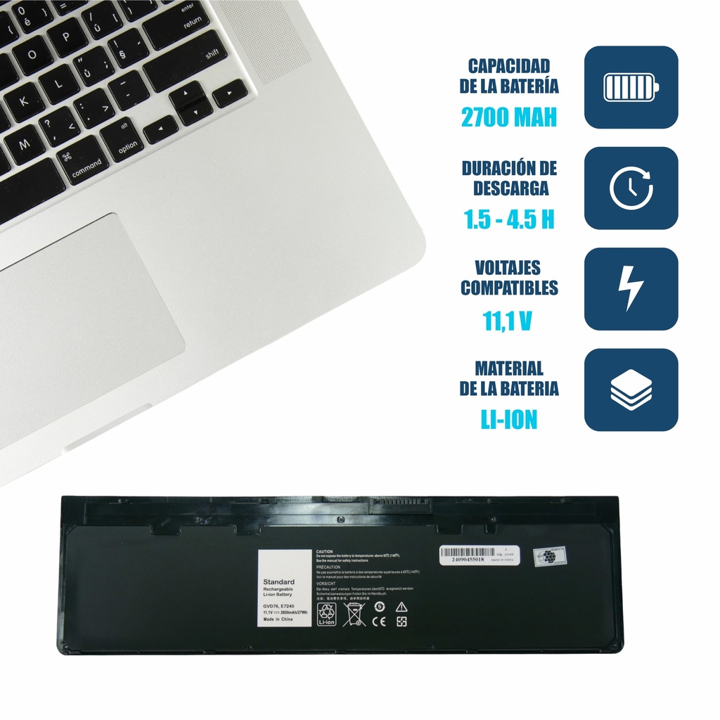 Bateria para portatil Dell E7240 E7250 KWFFN WD52H 11.1V