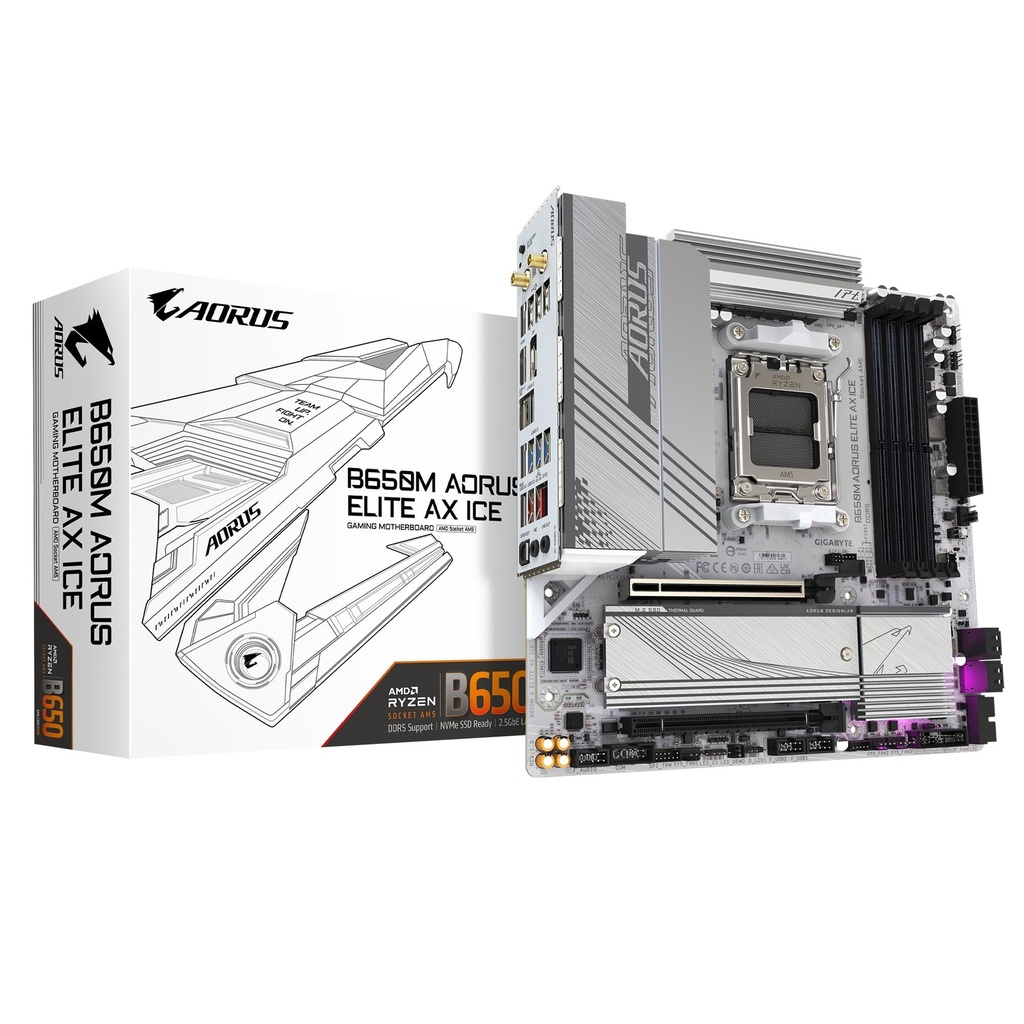 BOARD GIGABYTE B850M AORUS ELITE WIFI6E ICE