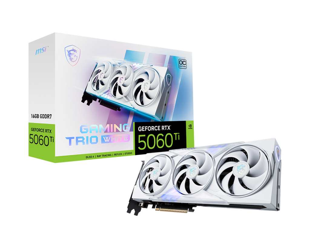 TARJETA VIDEO MSI GAMING TRIO WHITE RTX 5060TI GDDR7 8GB