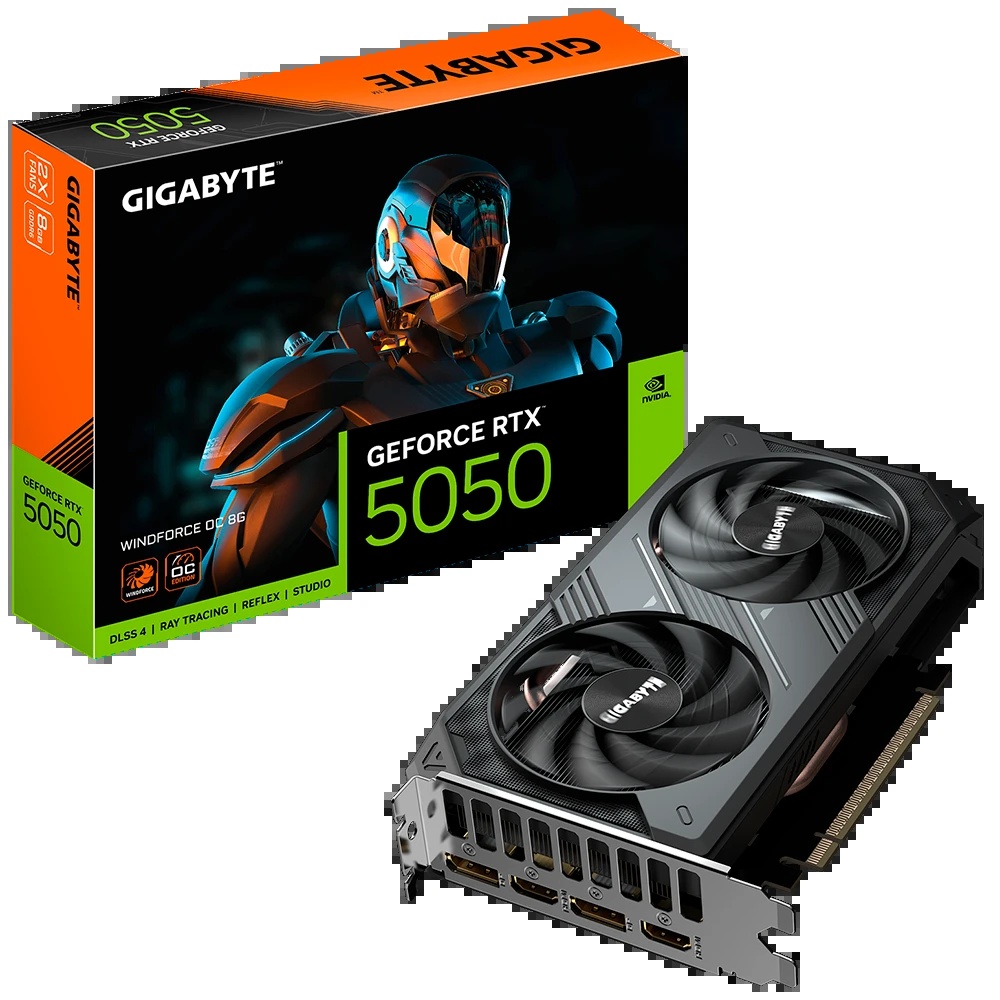 TARJETA VIDEO GIGABYTE RTX 5050 WINDFORCE OC 8GB 128 bits GDDR6