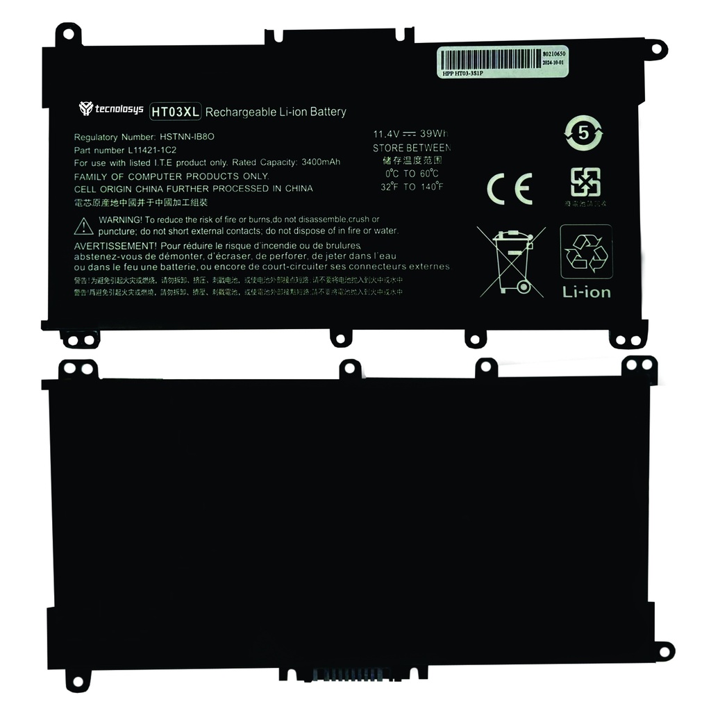 Batería Portatil Hp HT03XL HT03 TF03 TF03XL 240 G7 14-CK 14-CE0014TU