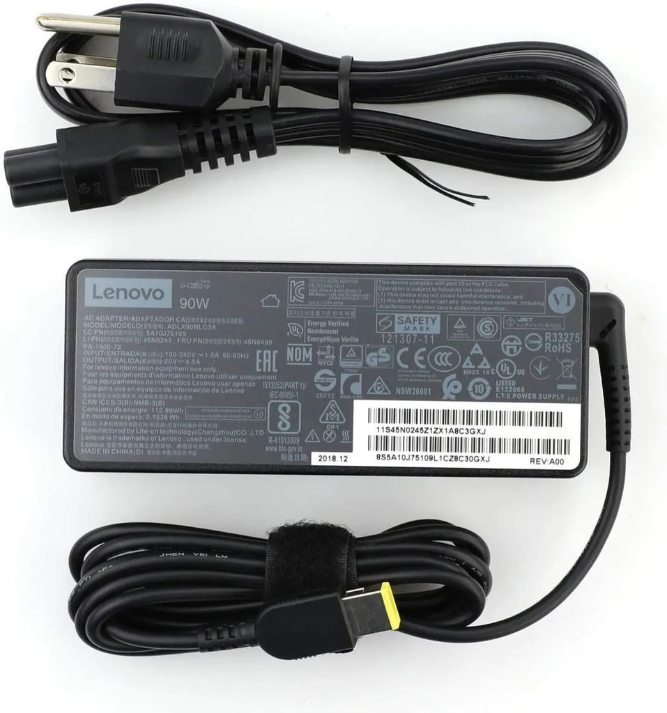 CARGADOR PORTATIL LENOVO 20V 4.5 AMP USB ORIGINAL