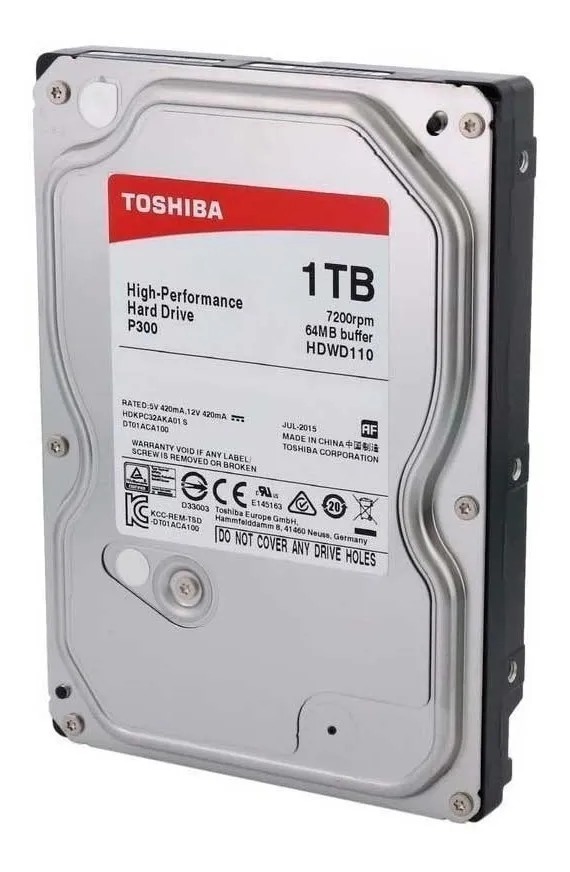 Disco Duro HDD PC 1TB P300 SATA TOSHIBA