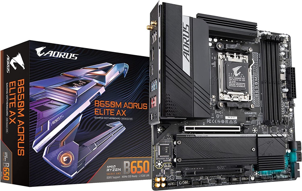 Board GIGABYTE B650M AORUS Elite AX (DDR5/AM5/LGA 1718/Micro-ATX)