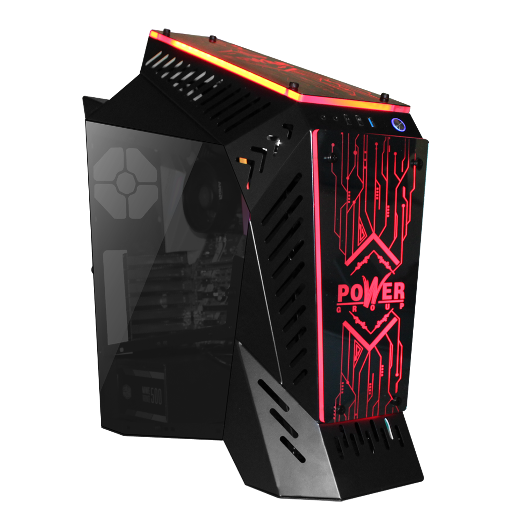 CHASIS POWER GROUP F913B PANEL ARGB SUPERIOR Y FRONTAL