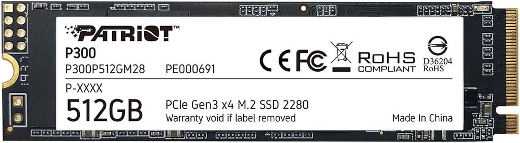 DISCO SSD M.2 NVME PCIe Gen 3x4 512GB P300 PATRIOT