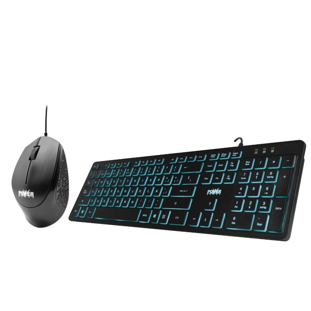 COMBO TECLADO MOUSE POWER GROUP NC-901 ALAMBRICO RETROILUMINADO