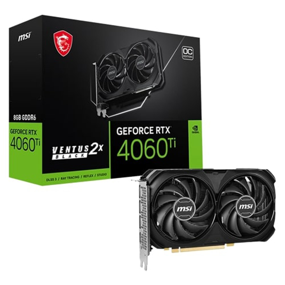 TARJETA VIDEO MSI 4060TI 8GB VENTUS 2X BLACK MODELO: 912-V515-024