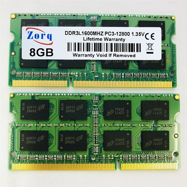 RAM PORTATIL DDR3 8GB PC3L 1.35V 1600mhz-12800 ZORQ