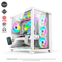 CHASIS GAMER JYR AURORA JX119 BLANCO / 7 COOLERS ARGB