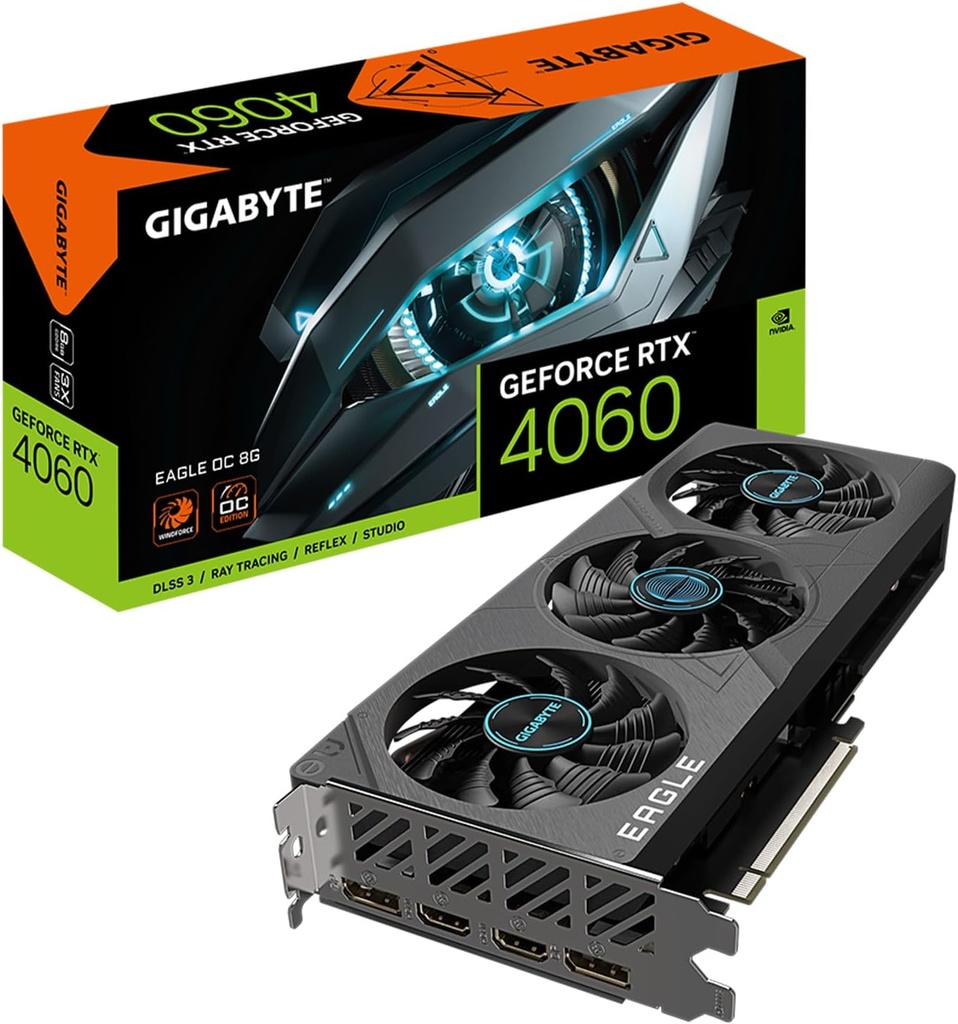 Tarjeta gráfica GeForce RTX 4060 Eagle OC 8G, 3 Fan WINDFORCE GIGABYTE