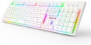 Teclado Redragon DYAUS Pro K509P Pro inalámbrico Blanco, 2.4G y teclado Bluetooth, retroiluminado RGB con 104 teclas