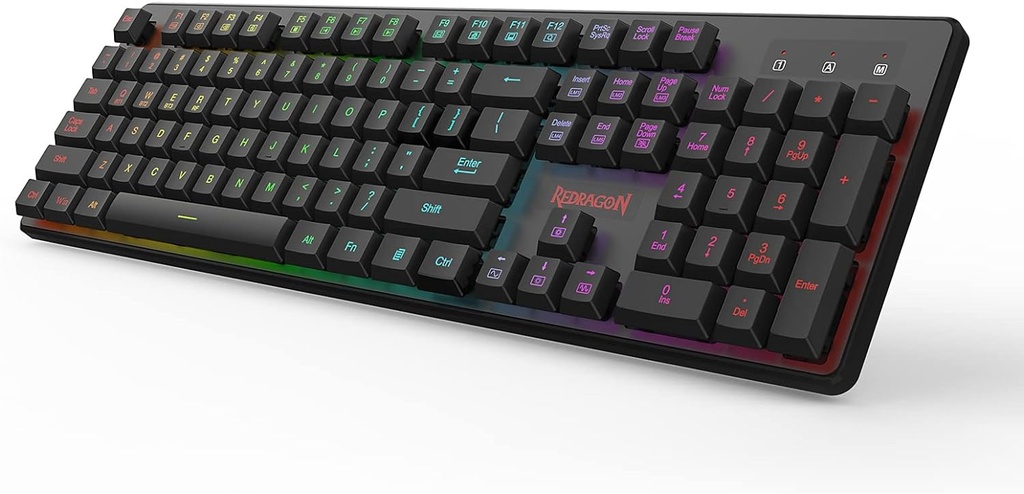 Teclado Redragon DYAUS Pro K509P Pro inalámbrico Negro, 2.4G y teclado Bluetooth, retroiluminado RGB con 104 teclas