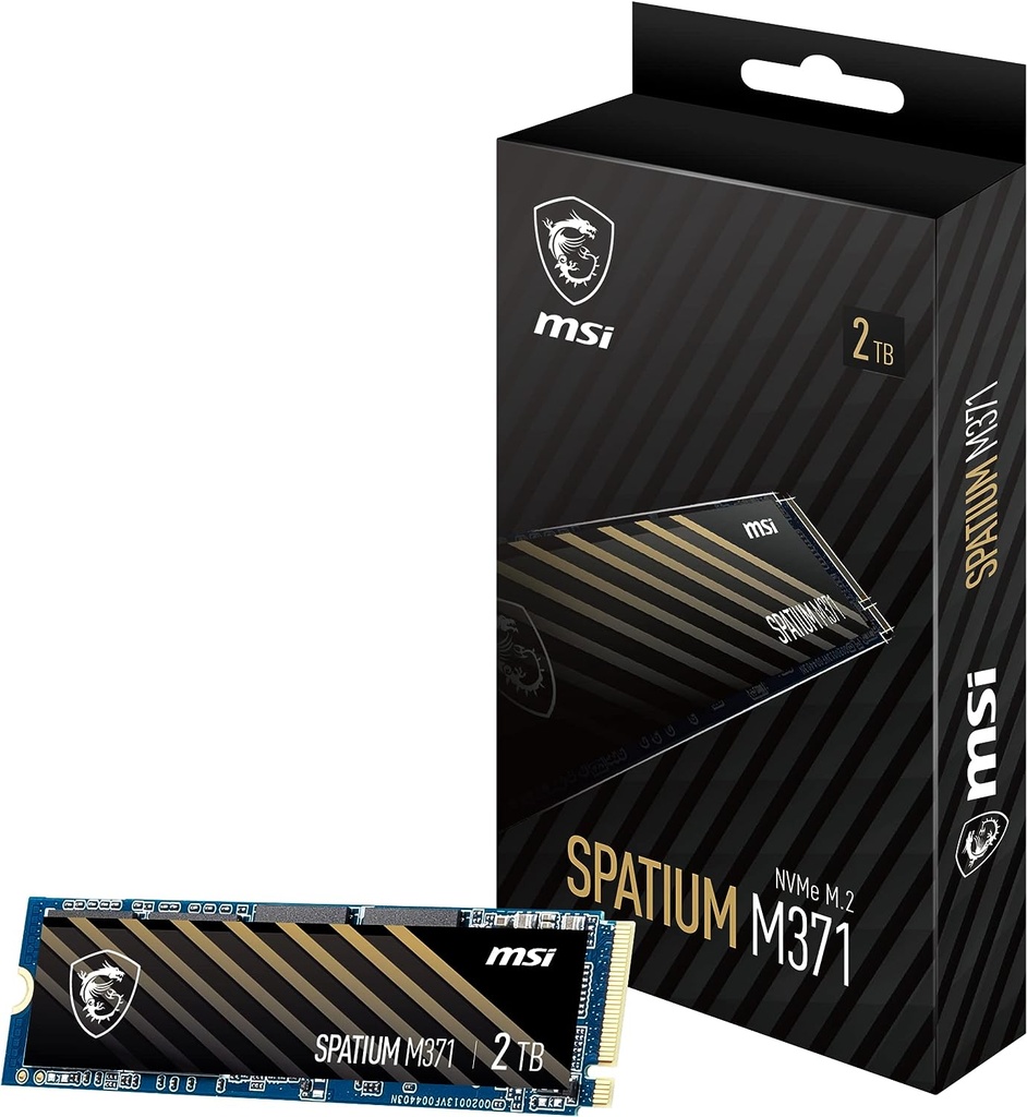SSD MSI SPATIUM M371 NVMe M.2 2TB SSD interno PCIe Gen3 NVMe 3D NAND