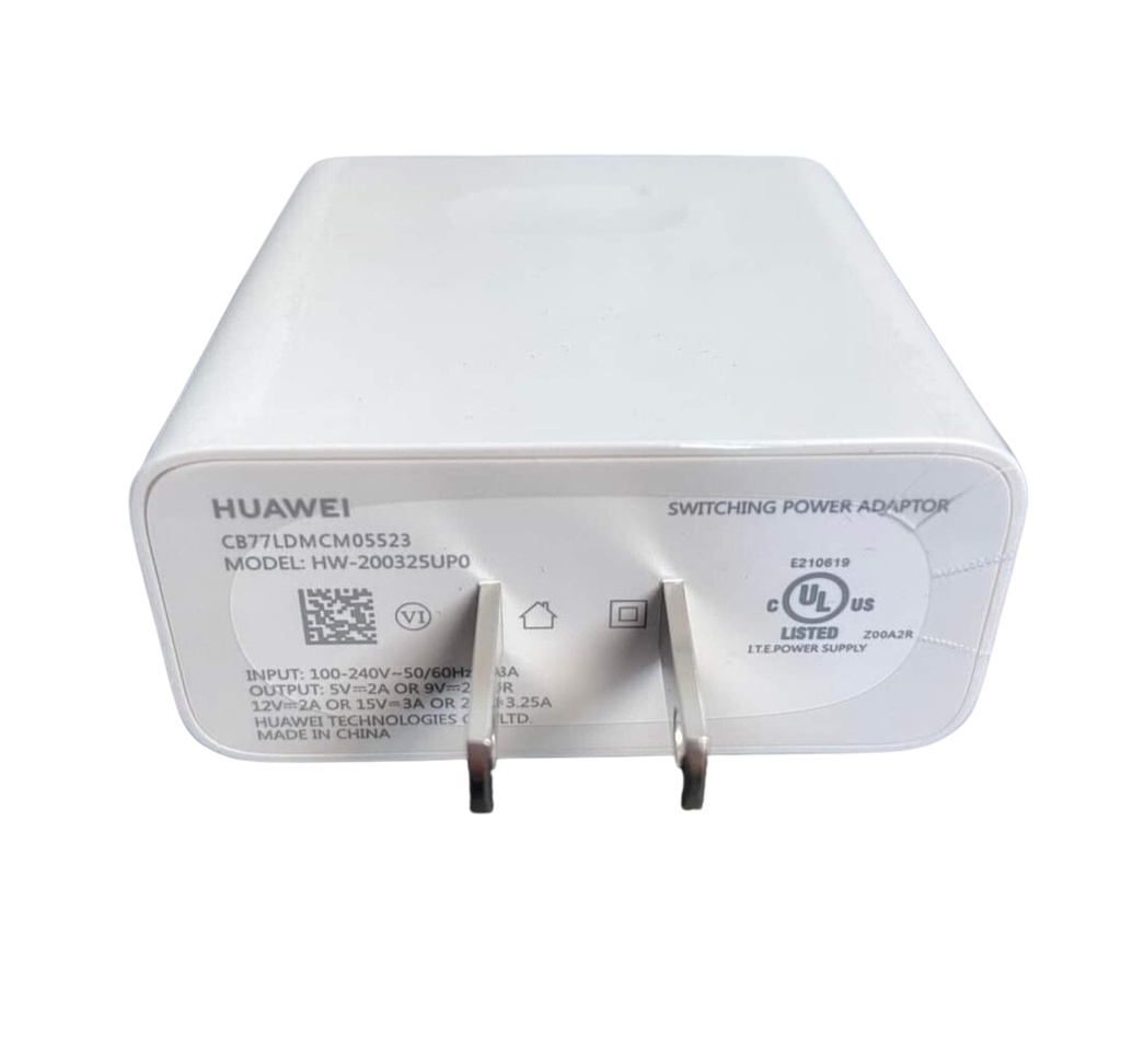 CARGADOR PORTATIL HUAWEI HW-200325UP0 5V 2AMP/9V 2AMP/12V 2AMP /15V 3AM /20V 3.25AMP 65W ORIGINAL