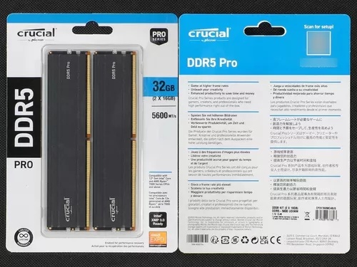 Memoria Ram Crucial Pro 32gb Ddr5 6000mt/s