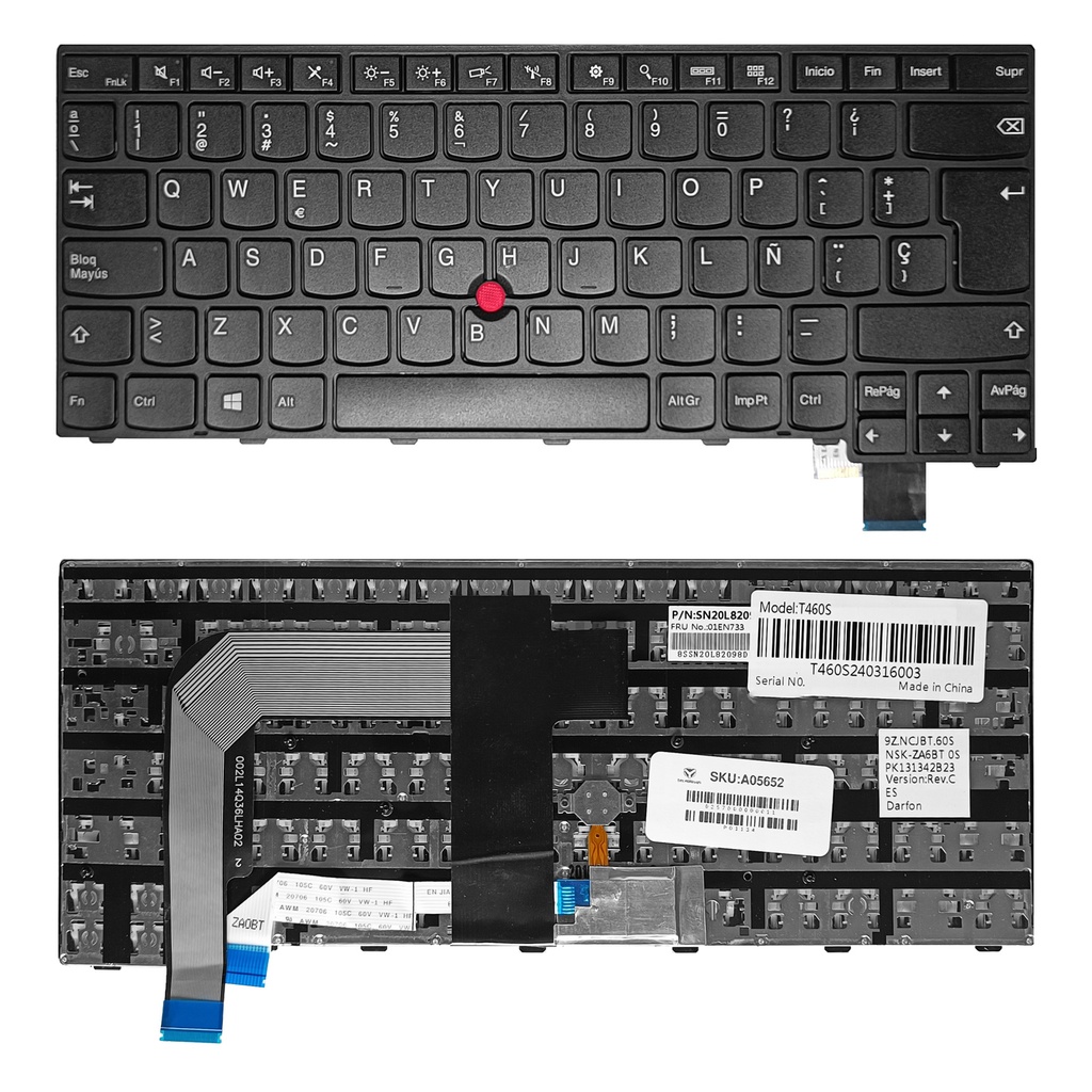 TECLADO LENOVO THINKPAD T460S T470S Negro Español