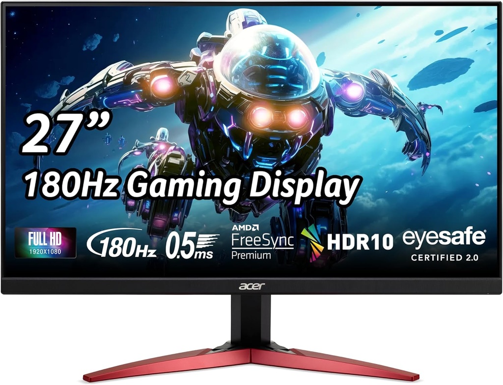 Monitor Acer Nitro KG271 / IPS / FHD / 27" / FreeSync / 180 Hz / 0.5 ms