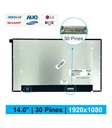 PANTALLA PORTATIL LED ULTRA SLIM 14.0 PUL 30 PINES NANO EDGE FULL HD SIN CIRCUITO SIN SOPORTES MODELO: N140BGA-E54