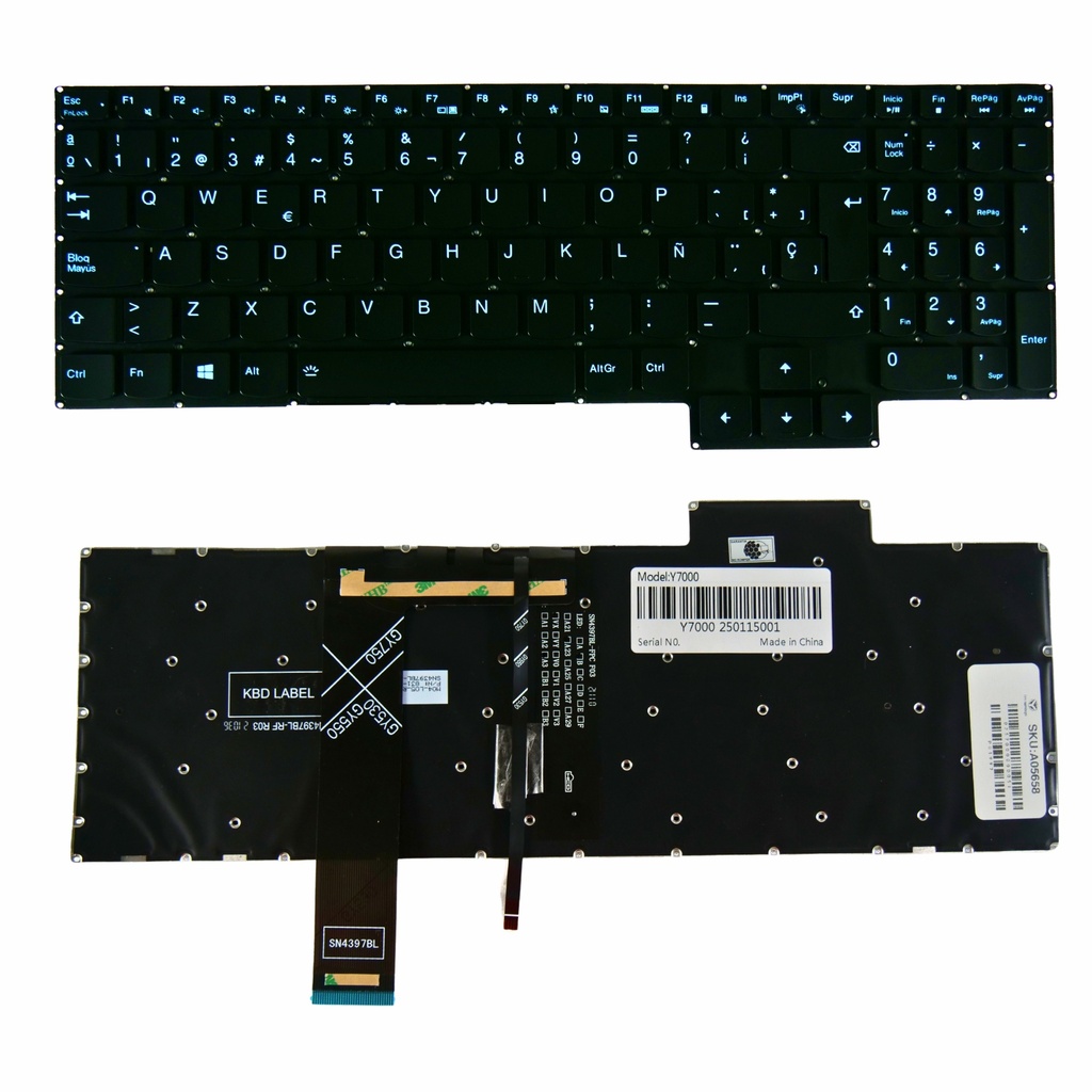 TECLADO LENOVO LEGION Y7000 2020 R7000 2020 GY530 GY550 GY750 Y550-15 Y550-17 5-15ARO5H 5-15IMH05H 5-17ACH6H,