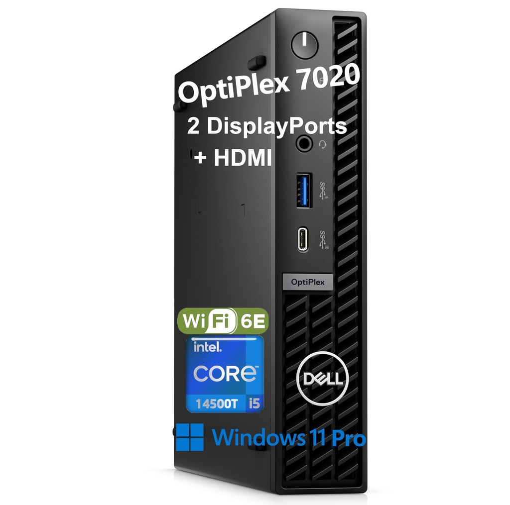 CPU DELL OPTIPLEX 7020 MICRO INTEL CORE I5 14500T DDR5 8GB M.2 NVME 512GB WINDOWS 11 PRO