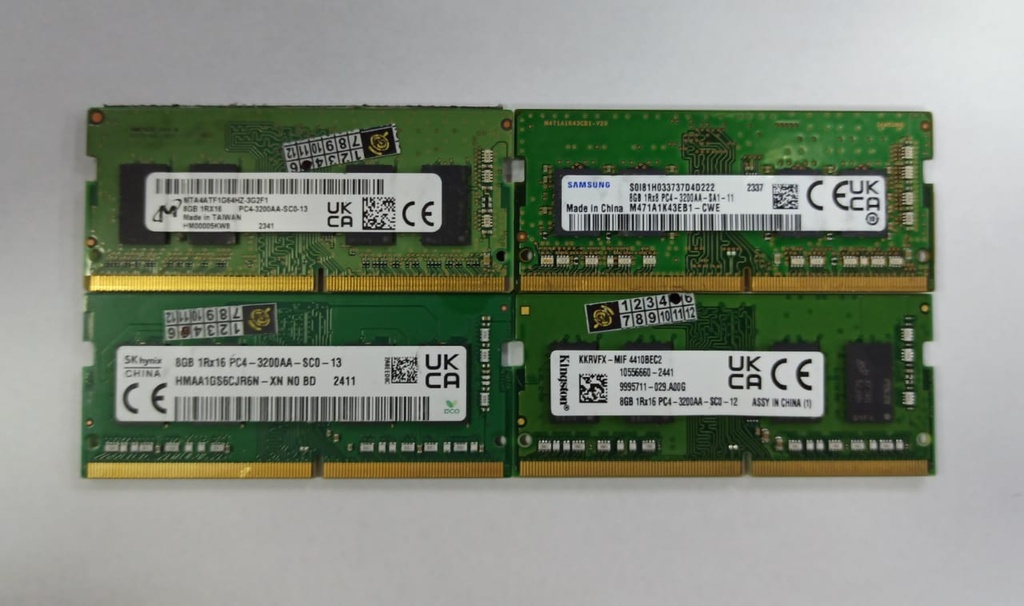 MEMORIA RAM PORTATIL DDR4 8GB 3200MHZ (OPEN BOX) KINGSTON, SAMSUNG, MICRON, SK HYNIX