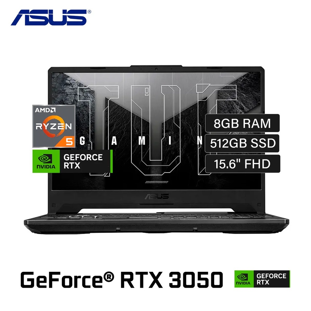 PORTATIL ASUS FA506NC-HN006 AMD RYZEN 5 7535HS RAM 8 GB NVME 512 GB 15.6 PULG FHD 144HZ T.V RTX 3050 4GB GRAPHITE BLACK