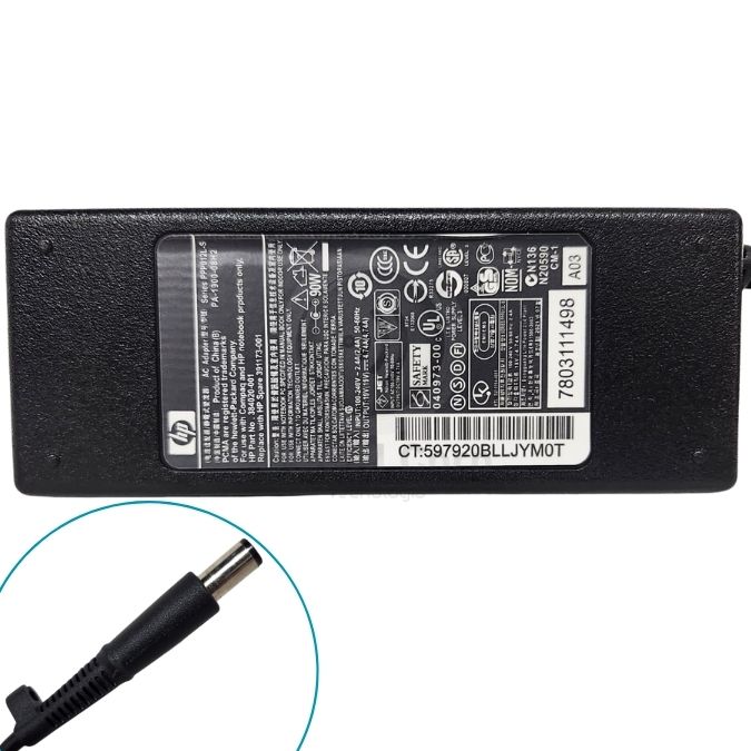 CARGADOR PORTATIL HP 19V 4.74 AMP AGUJA 7.4*5.0MM ORIGINAL