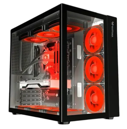 CHASIS WATTANA ARTICO SNOW NEGRA + 7 VENTILADORES ARGB