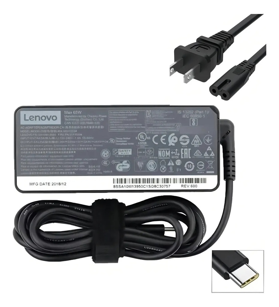 Cargador Lenovo Tipo C  65W Original