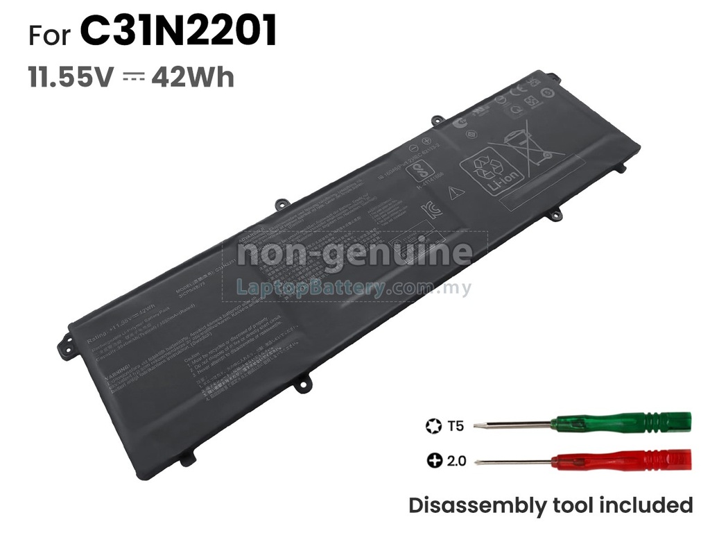 Batería para Asus C31N2201 o15 E1504G ADOL14V MT7902 Vivobook 16 X1605EA X1605ZA F1504ZA-SB34 SB34V 11.55V