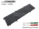 Batería para Asus C31N2201 o15 E1504G ADOL14V MT7902 Vivobook 16 X1605EA X1605ZA F1504ZA-SB34 SB34V 11.55V